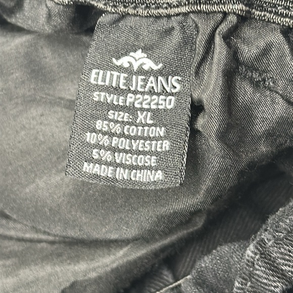 Elite Black Distressed denim Women’s Jeans size XL elastic waist‎ band (E15) - Picture 9 of 11
